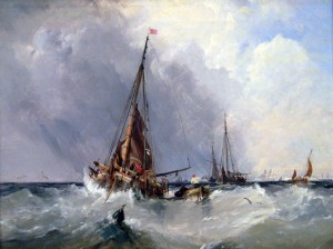 George Chambers - Shipping off the Solent illustration from Peter Johnson